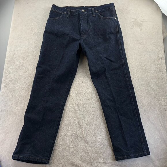 Wrangler Men's Jeans 38x30 13MSEDD Blue Dark Denim Straight Leg Relaxed Fit - Picture 14 of 15